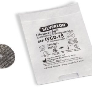 Silverlon Lifesaver IVCD-15 průměr 2,5 cm s otvorem 1,5 mm 1ks centrální obvaz na vpichy